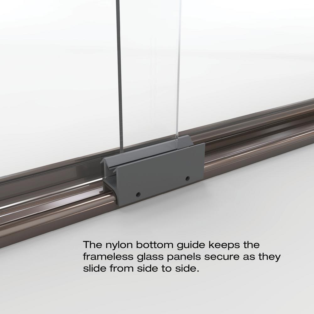 Classic 60 in. x 70 in. Semi-Frameless Sliding Shower Door in Oil Rubbed Bronze with Clear Glass - Super Arbor
