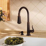 Pfister Ashfield Rustic Bronze 1-Handle Deck-Mount Pull-Out Handle Kitchen Faucet (Deck Plate Included)