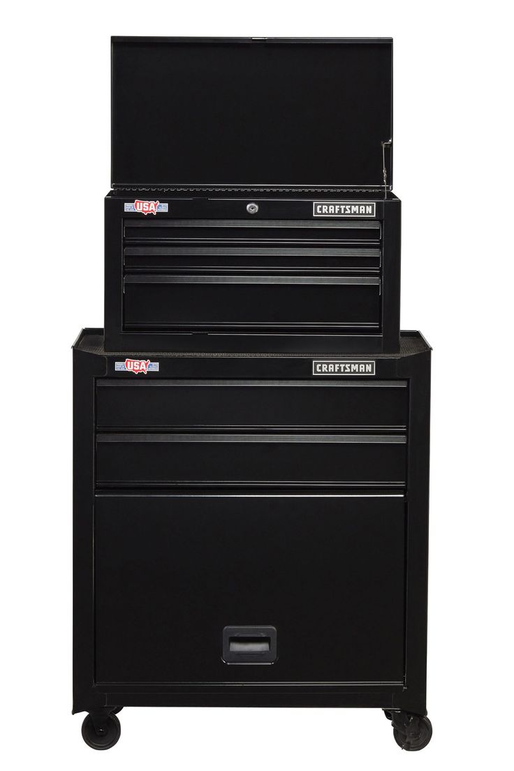 CRAFTSMAN 1000 Series 26.5-in W x 44.25-in H 5 Ball-bearing Steel Tool Chest Combo Black)