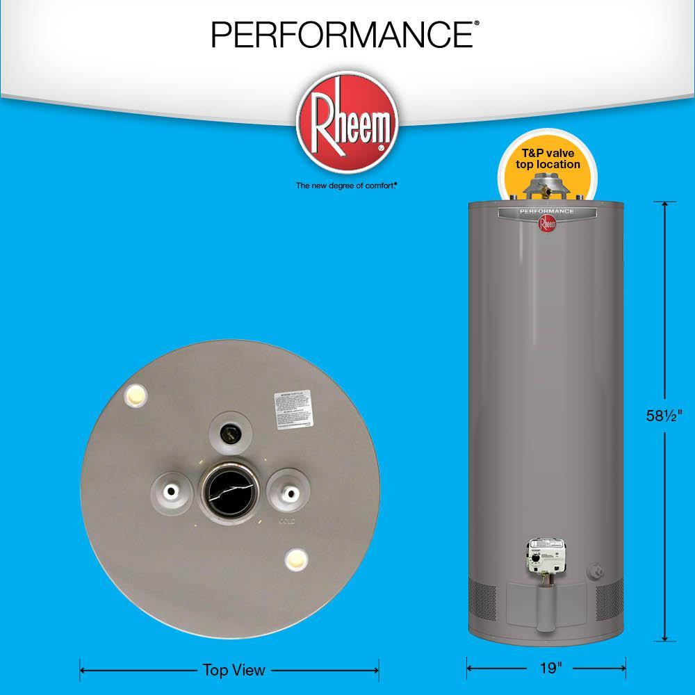 Performance 40 Gal. Tall 6-Year 38,000 BTU Ultra Low NOx (ULN) Natural Gas Tank Water Heater with Top T and P Valve - Super Arbor