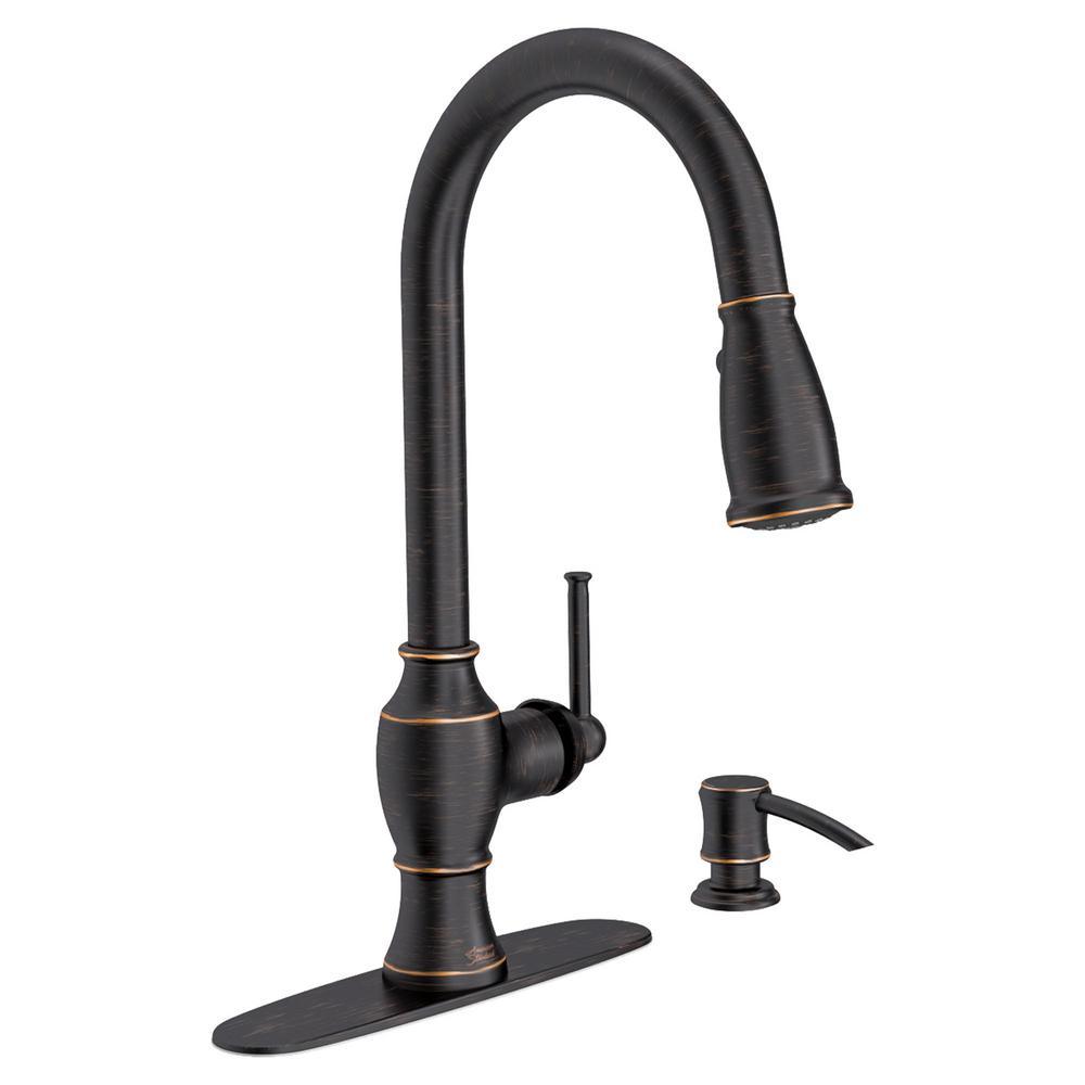 Marchand Single Handle Pull-Down Sprayer Kitchen Faucet in Legacy Bronze - Super Arbor