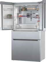 Bosch 800 Series 36 in. 21 cu. ft. French 4-Door Refrigerator, Stainless Steel, Dual Compressor, Counter-Depth