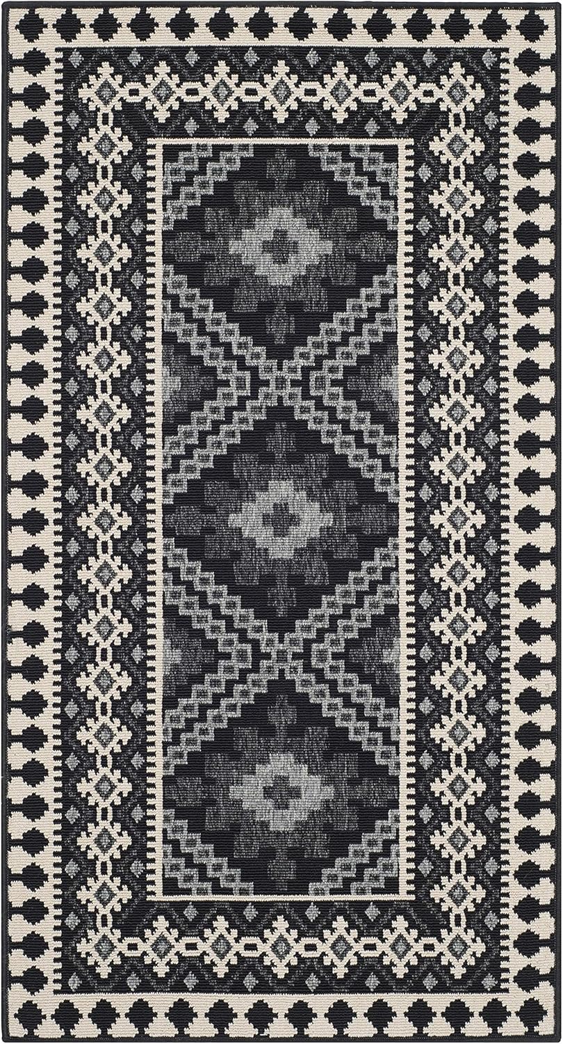 Safavieh Veranda 2-ft-7-in x 5-ft Black/Creme Indoor/Outdoor Abstract Coastal Throw Rug