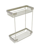 Allied Brass Double Tier Rectangular Toiletry Shower Basket in Polished Nickel