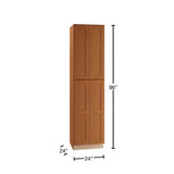 Home Decorators Collection Newport 24 in. W x 24 in. D x 96 in. H Assembled Plywood Pantry Kitchen Cabinet in Cinnamon with Soft Close