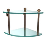 Southbeach Collection 8 in. 2-Tier Corner Glass Shelf in Oil Rubbed Bronze - Super Arbor