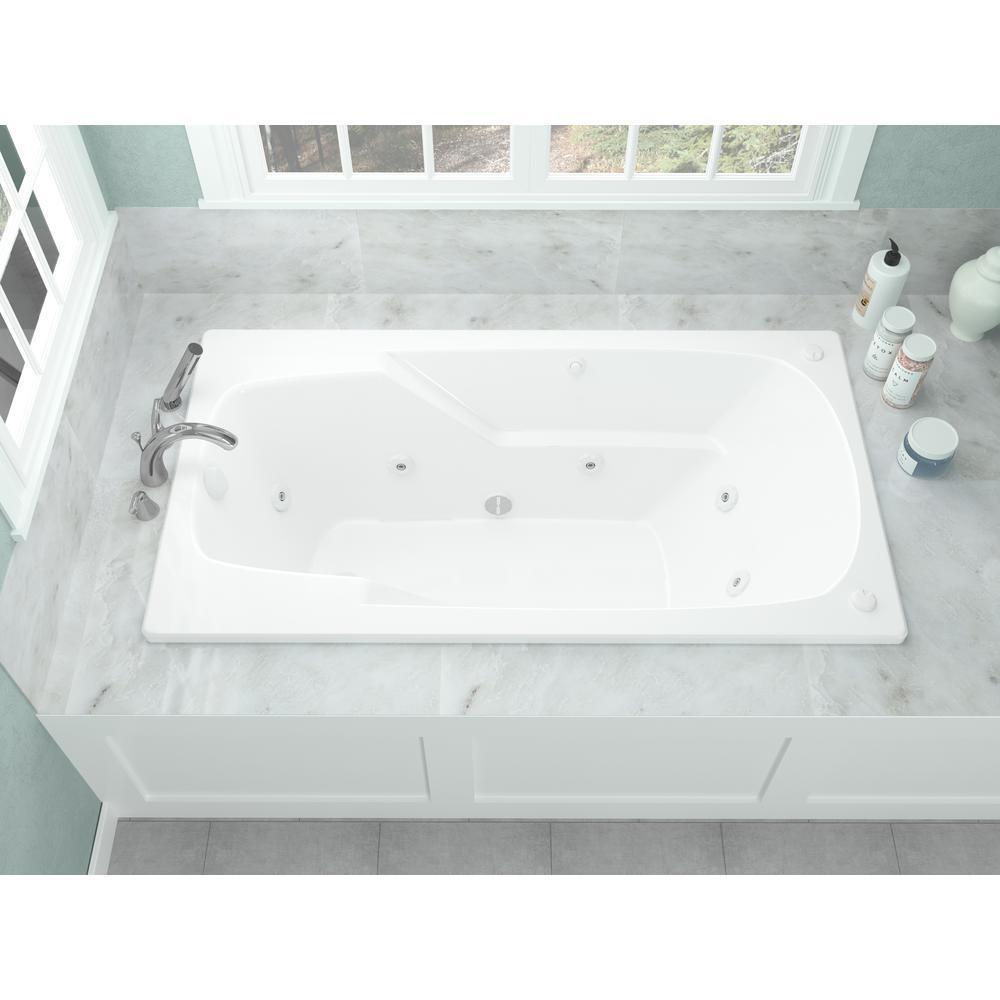 Coral 5 ft. Rectangular Drop-in Whirlpool Bathtub in White - Super Arbor