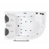 71 in. Acrylic Left Drain Corner Apron Front Whirlpool Bathtub in White - Super Arbor