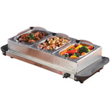 4.5 Qt. Silver Buffet Server with 3 Crocks