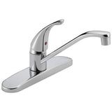 Peerless Chrome 1-Handle Deck-Mount Low-Arc Handle Kitchen Faucet (Deck Plate Included)
