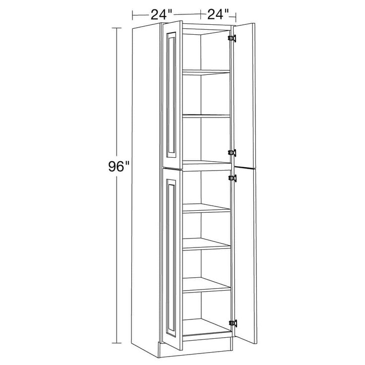 Home Decorators Collection Grayson 24 in. W x 24 in. D x 96 in. H Assembled Plywood Pantry Kitchen Cabinet in Mythic Blue with Soft Close