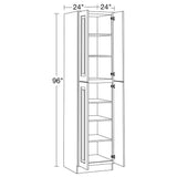 Home Decorators Collection Grayson 24 in. W x 24 in. D x 96 in. H Assembled Plywood Pantry Kitchen Cabinet in Pacific White with Soft Close