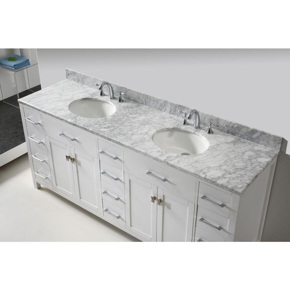 Caroline Parkway 78 in. W Bath Vanity Cabinet Only in White - Super Arbor