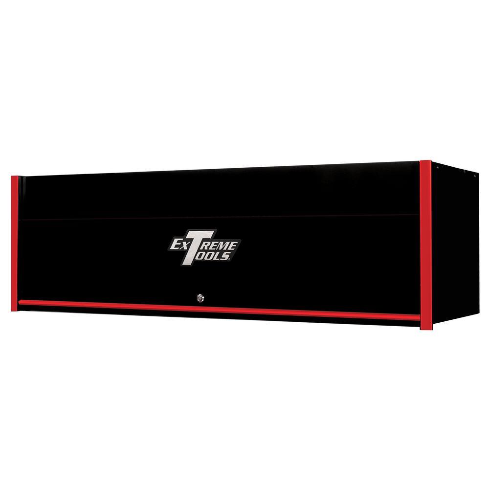 RX Professional 72 in. 0-Drawer Triple-Bank Extreme Power Workstation Hutch in Black with Red Trim - Super Arbor