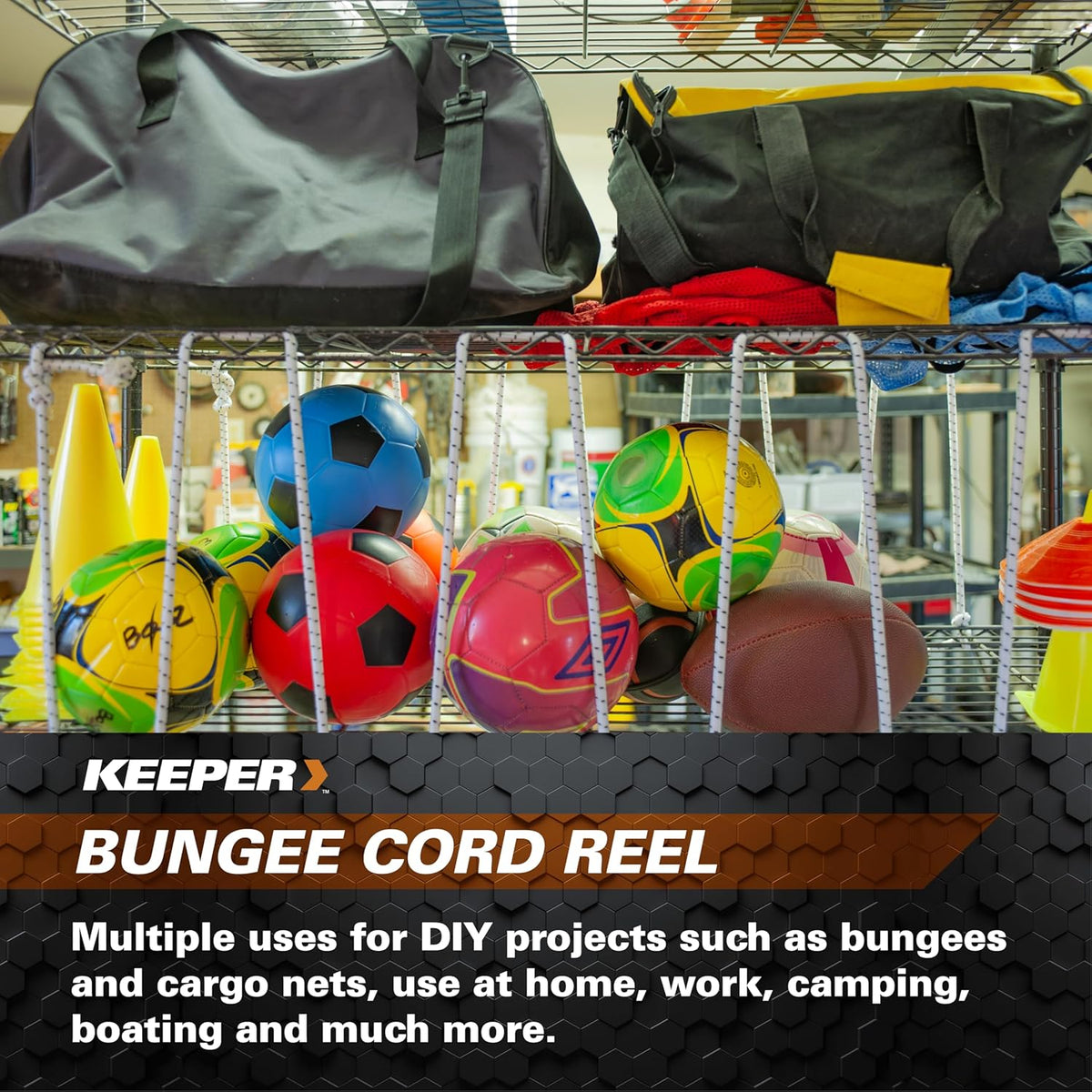 Keeper 4 mm x 300 ft. Rubber Mini Bungee Cord Reel