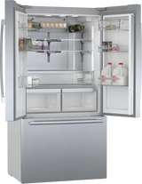 Bosch 800 Series 36 in. 21 cu. ft. French 3-Door Counter-Depth Refrigerator, Stainless Steel, Dual Compressor (B36CT80SNS)