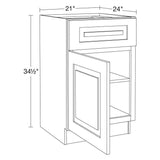 Home Decorators Collection Grayson 21 in. W x 24 in. D x 34.5 in. H Assembled Plywood Base Kitchen Cabinet in Deep Onyx with Soft Close LH