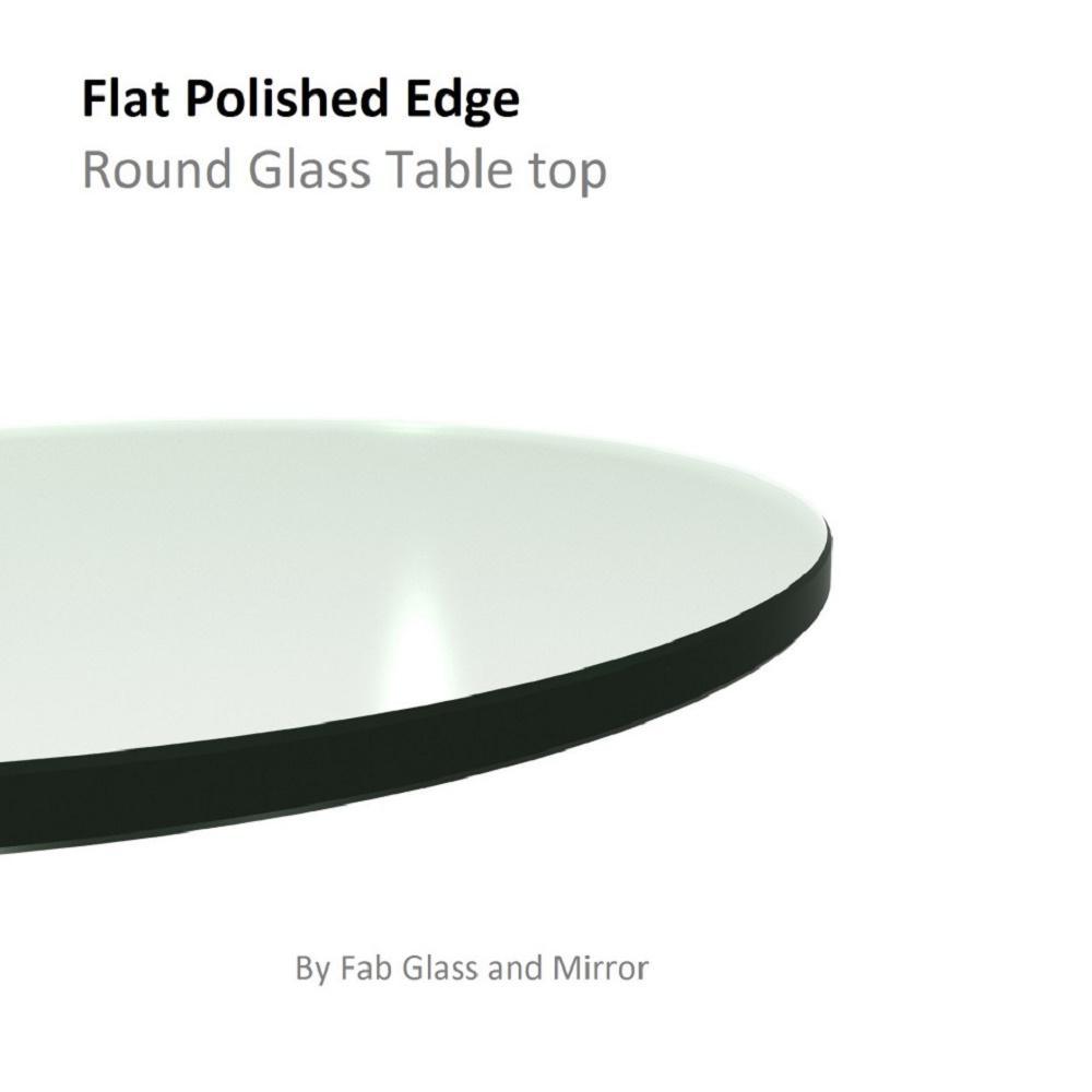 33 in. Clear Round Glass Table Top, 1/4 in. Thickness Tempered Flat Edge Polished - Super Arbor