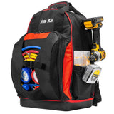 20 in. 38-Pockets Heavy-Duty Padded Wide Mouth Jobsite Backpack Tool Bag - Super Arbor