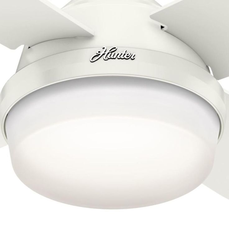 Hunter Dempsey 60-in Fresh White LED Indoor Ceiling Fan with Remote (4-Blade)