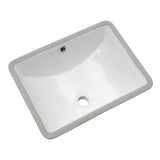 LORDEAR 18.25 in. Undermount Vessel Sink Modern in Pure White Rectangle Porcelain Ceramic Lavatory Vanity Bathroom Sink