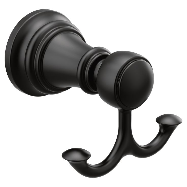 Moen Weymouth Double Hook Matte Black Towel Hook