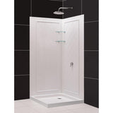 Cornerview 36x36x76.75 in. Framed Corner Sliding Shower Enclosure in Chrome with Acrylic Base and Back Walls Kit - Super Arbor