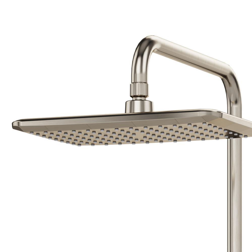 4-Spray Wall Mounted 12 in. Dual Shower Head and Handheld Shower Head in Brushed Nickel - Super Arbor
