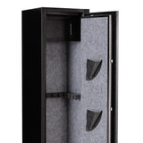 57 in. H Large Rifle Safe with Electronic and Key for Rifle Shotgun for Home, 5-Gun Cabinet with Handgun Lockbox, Black - Super Arbor