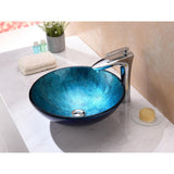 Arc Series Vessel Sink in Frosted Blue - Super Arbor