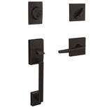 Custom Century Matte Black Single Cylinder Door Handleset with Eller Door Lever - Super Arbor