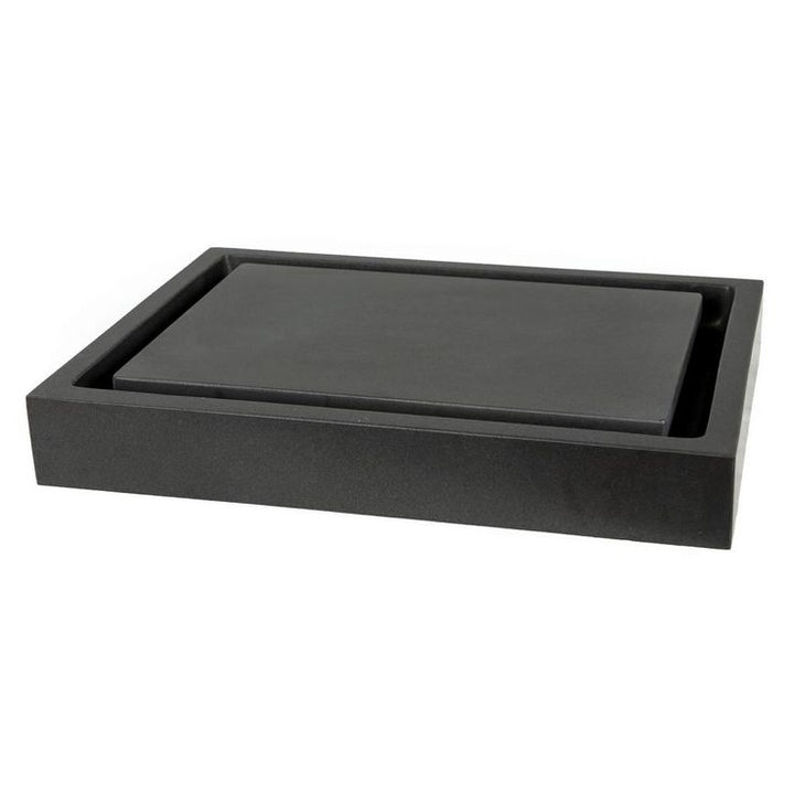 Eden Bath Rectangular Infinity Pool Sink in Lava Stone