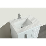 Loon 30.50 in. W x 22 in. D x 34 in. H Vanity in White with Carrera Marble Vanity Top in White with White Basin - Super Arbor