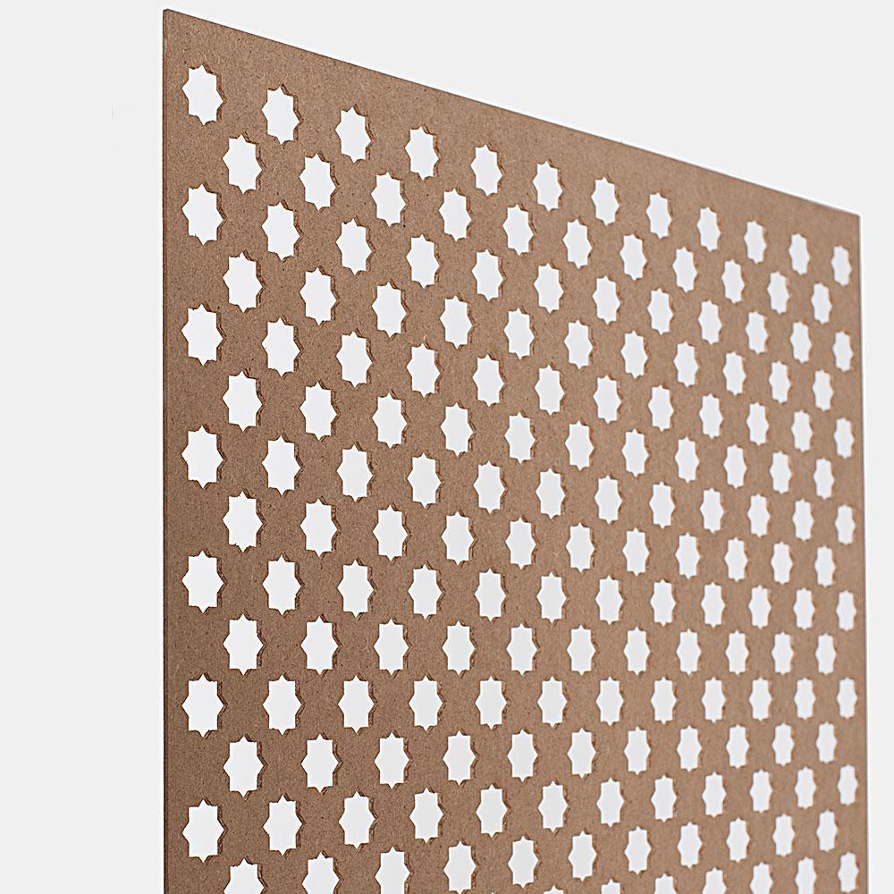 72 in. x 24 in. x 1/8 in. Unfinished Star Decorative Perforated Paintable MDF Screening Panel Insert - Super Arbor