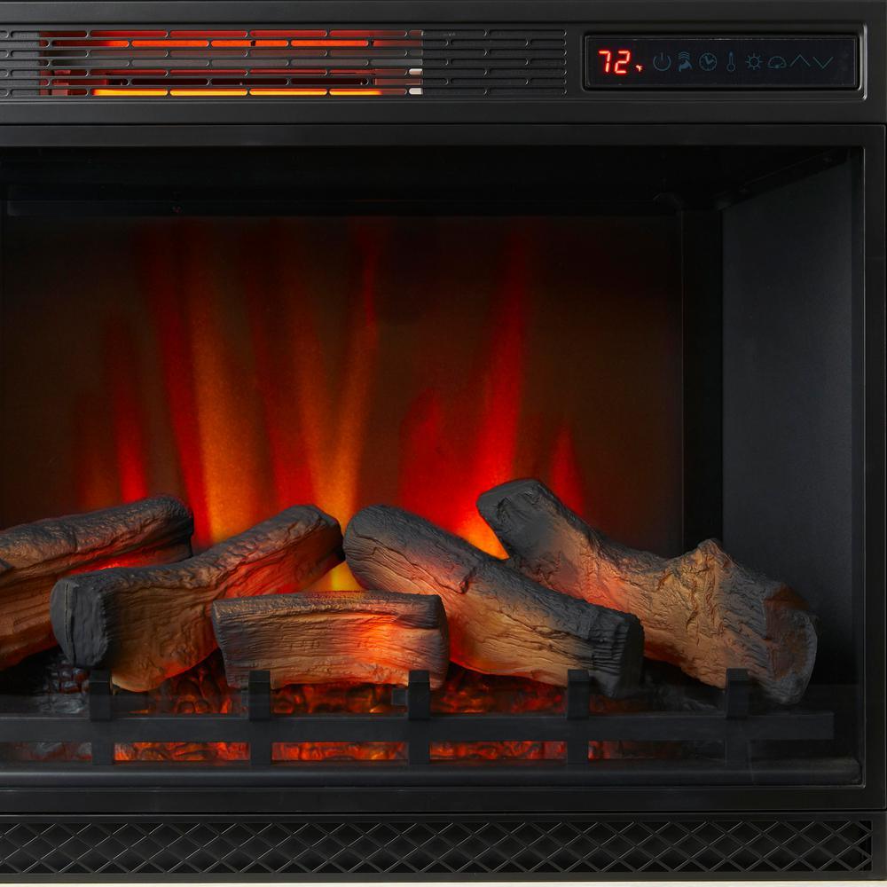 Vinegate 68 in. Freestanding Media Console Electric Fireplace in White - Super Arbor