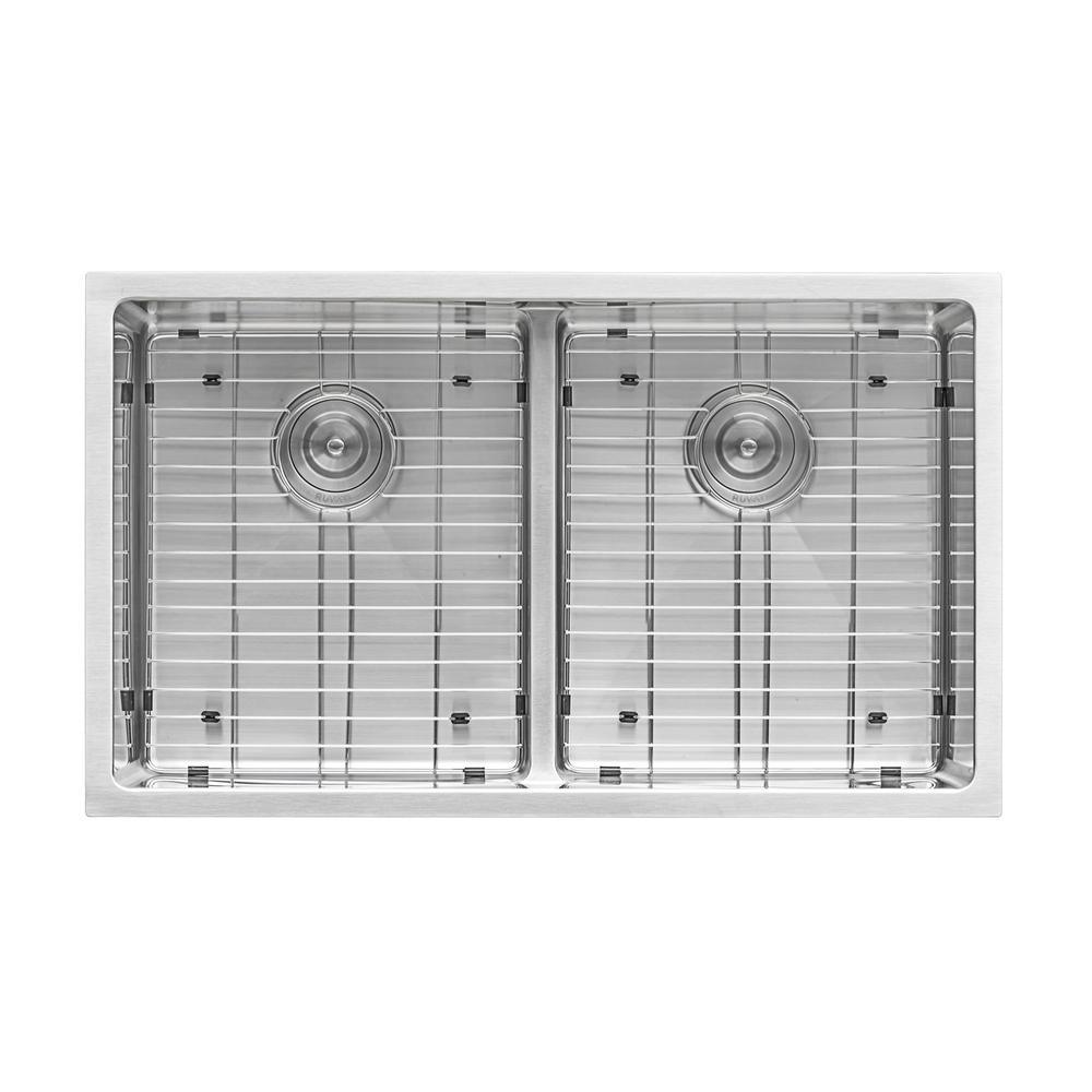 Undermount Stainless Steel 30 in. 50/50 Low Divide Double Bowl 16-Gauge Kitchen Sink - Super Arbor
