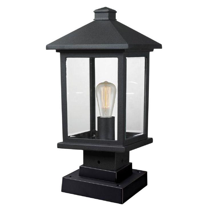Malone 1-Light Black Outdoor Pier Mount