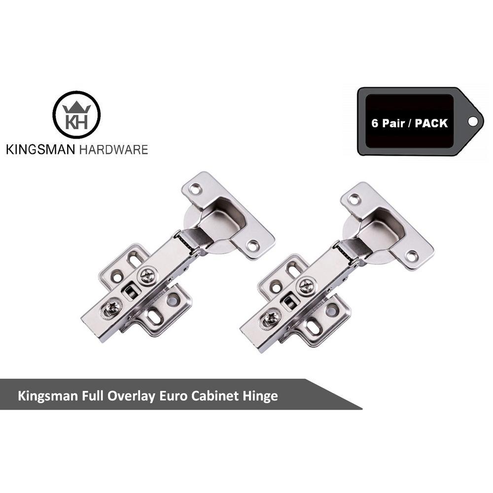 Concealed (35 mm) 110-Degree Clip-On Frameless Full Overlay Cabinet Hinge (6-Pair) - Super Arbor