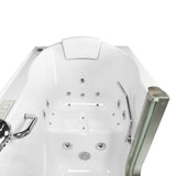 Deluxe 55 in. Walk-In Whirlpool and Air Bath Bathtub in White, Thermostatic Faucet, Digital Control, LH 2 in. Dual Drain - Super Arbor