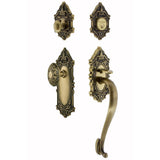 Victorian Plate 2-3/8 in. Backset Satin Nickel S Grip Entry Set Victorian Knob - Super Arbor
