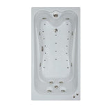 60 in. Acrylic Rectangular Drop-in Air and Whirlpool Bathtub in White - Super Arbor