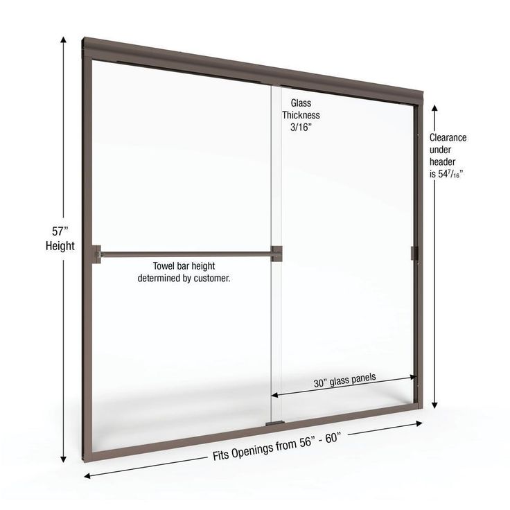 Classic 60 in. x 57 in. Clear Semi-Frameless Sliding Tub Door in Oil Rubbed Bronze