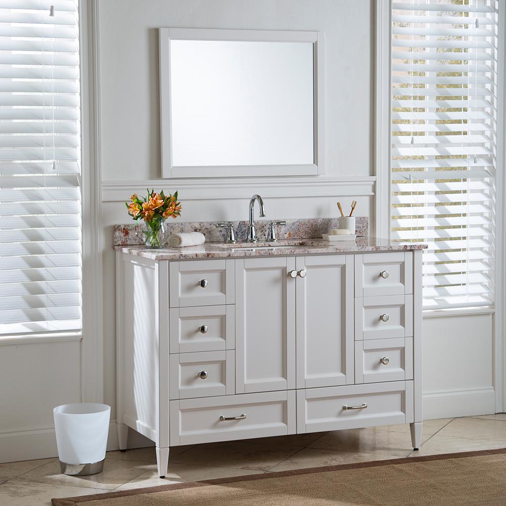 Claxby 48 in. W x 34 in H x 22 in. D Bath Vanity Cabinet Only in Cream - Super Arbor