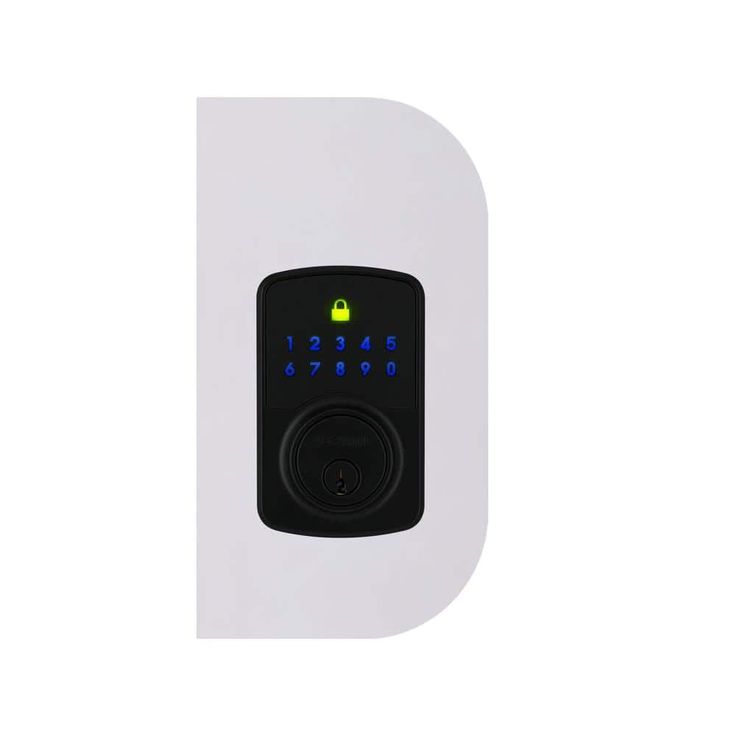 Defiant Square Compact Hubspace Matte Black Electronic Single Cylinder Deadbolt
