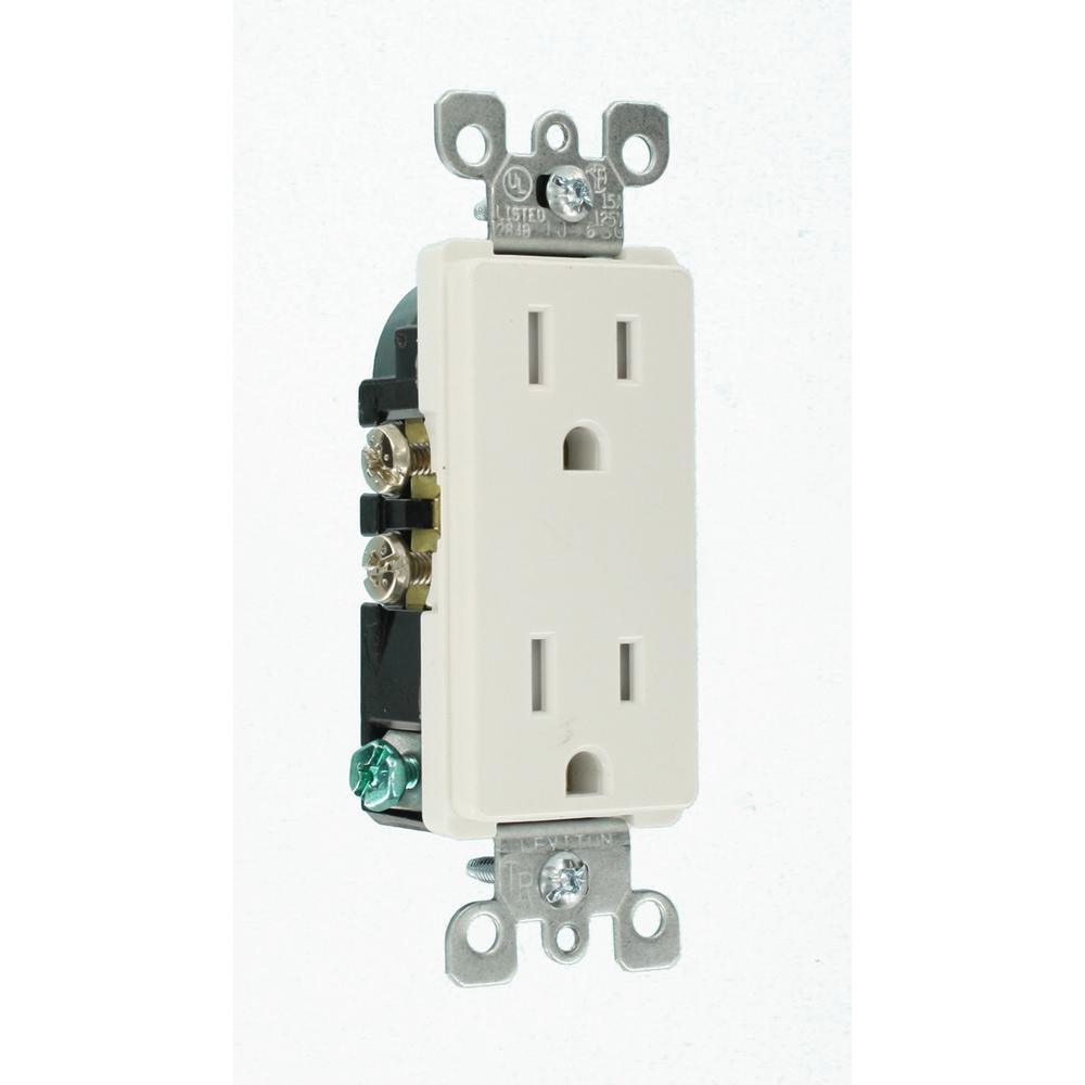 Decora 15 Amp Tamper-Resistant Duplex Outlet, White (10-Pack) - Super Arbor