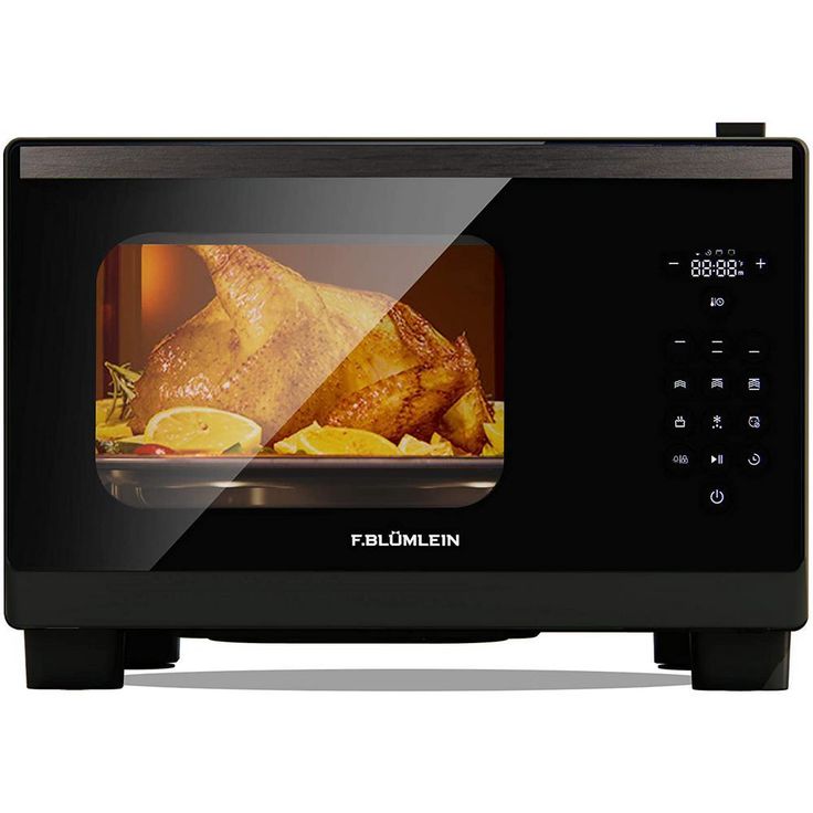 1400W 6 Slices of Bread Black 26 Qt Countertop Steam Convection Oven Toaster Oven, with Bread Cooking Trays