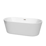 Carissa 60 in. Acrylic Flatbottom Bathtub in White with Matte Black Trim - Super Arbor