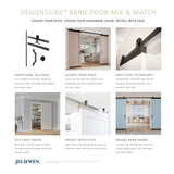 JELD-WEN 36-in x 80-in Unfinished Frosted Glass White Cedar Wood Single Barn Door