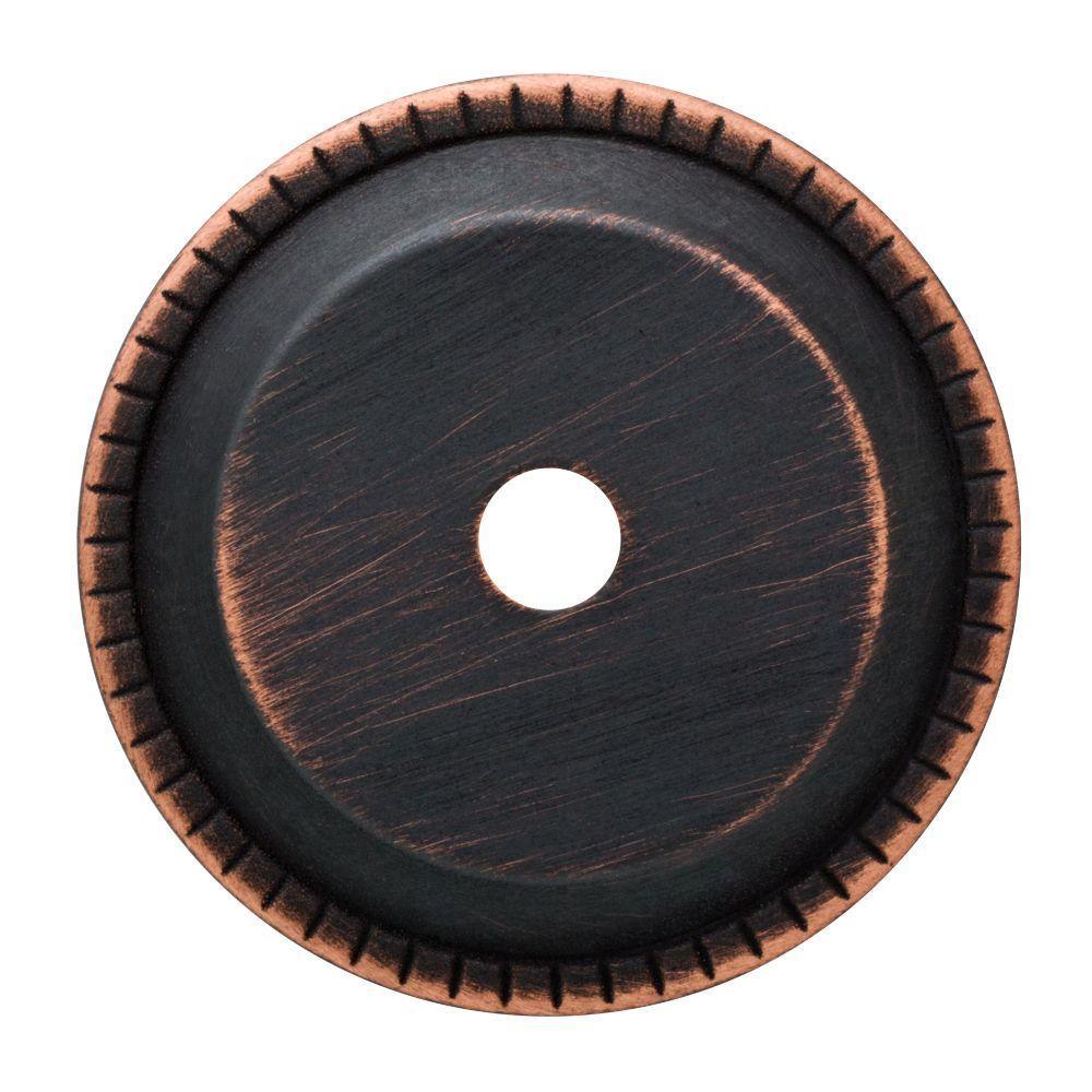 1-1/4 in. Satin Nickel Ribbed Edge Cabinet Knob Backplate - Super Arbor