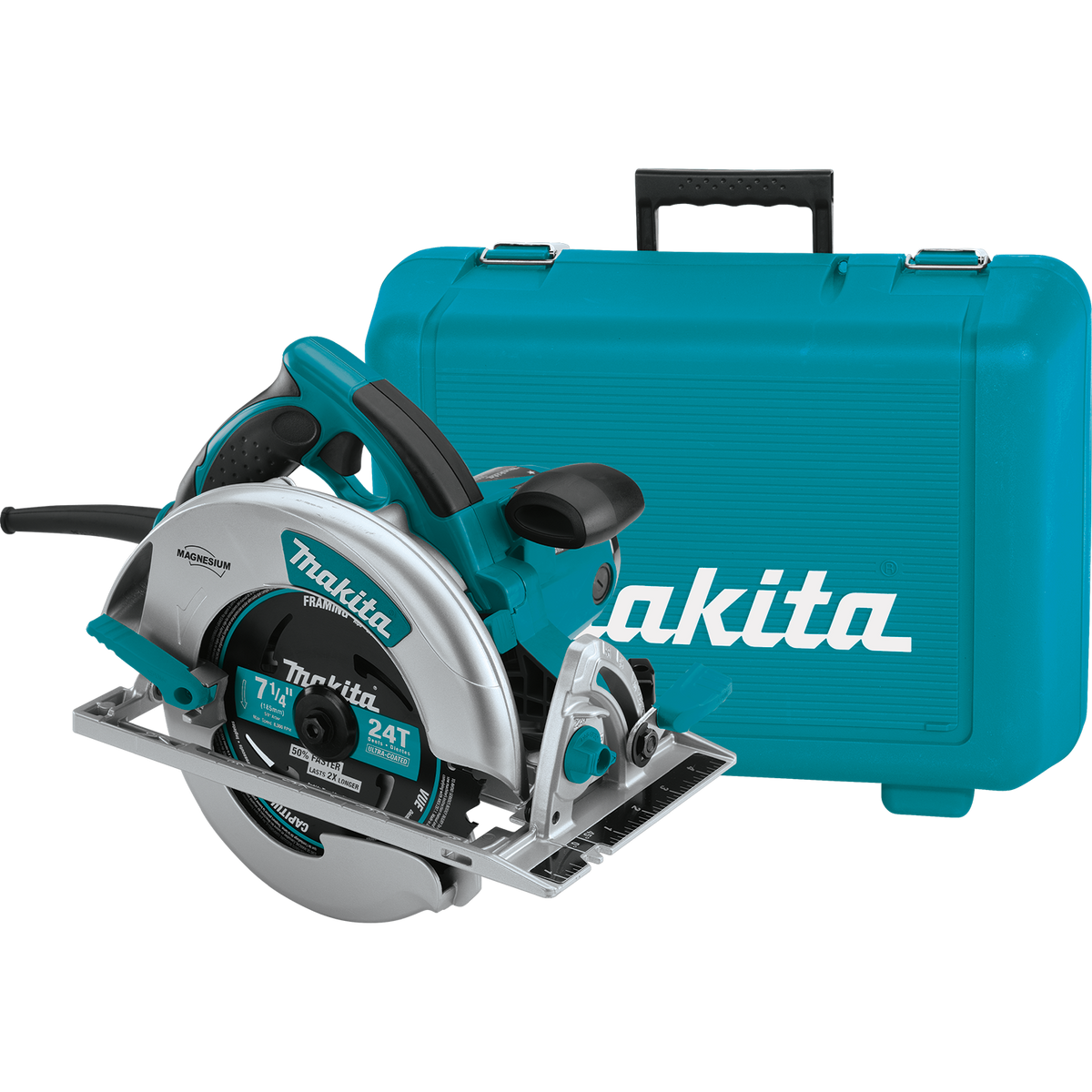 Makita 15 Amp 7-1/4 in. Corded Lightweight Magnesium Circular Saw with LED Light, Dust Blower, 24T Carbide blade, Hard Case